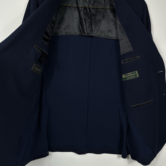 Saks Fifth Avenue Ing Loro Piana Navy Blue Wool Four Seasons 48L Blazer Italy - Picture 5 of 13
